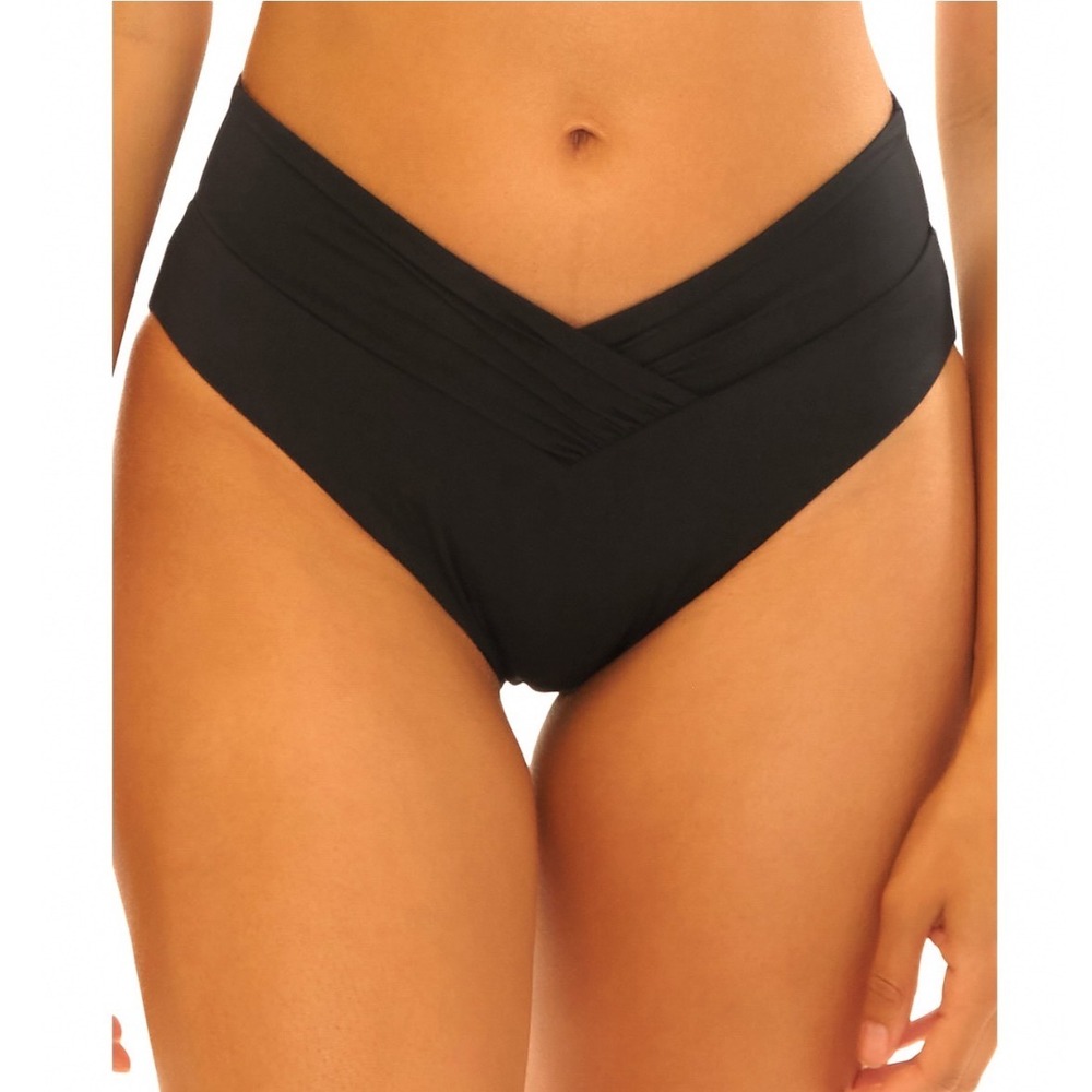 BECCA by Rebecca Virtue Color Code American Fit Bikini Bottom Black Medium NEW